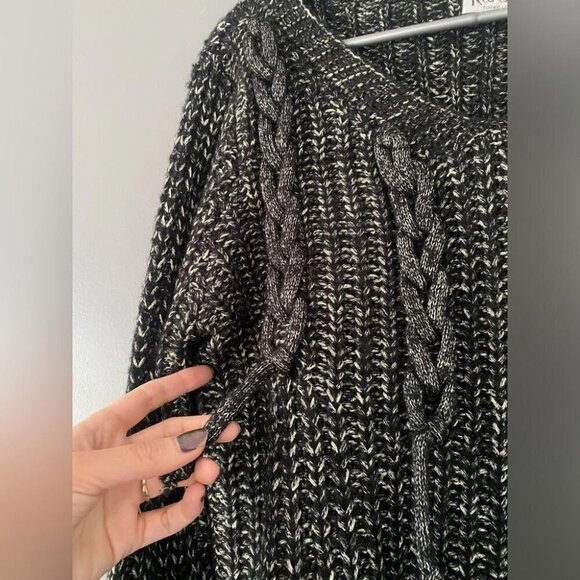 Witchy Goth Y2K Chunky Knit Dramatic Bell Sleeves Cottagecore Goth - Picture 6 of 13